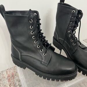 ASOS black leather boots: